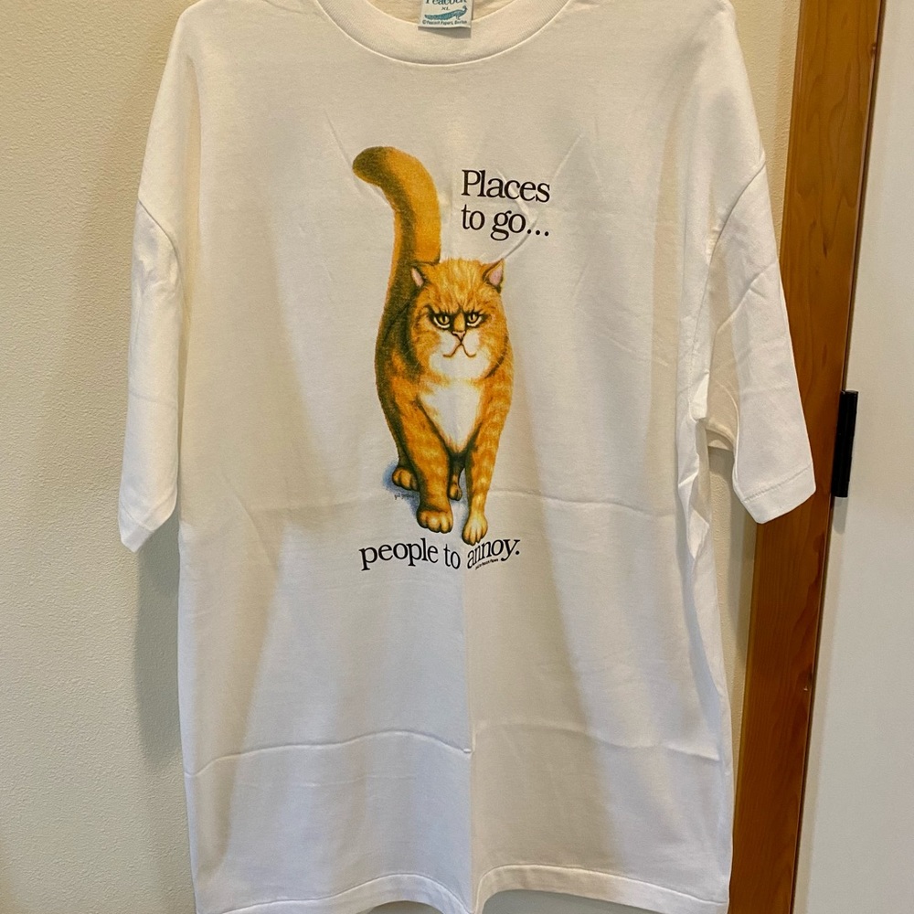 Vintage Peacock Papers Cat Tshirt